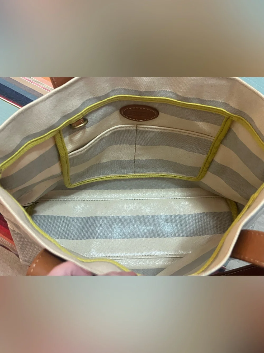Fossil striped canvas